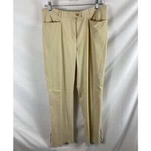 Gerry Weber Ivory Tan Lace Up Bottom Casual Pants Size 14